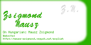 zsigmond mausz business card